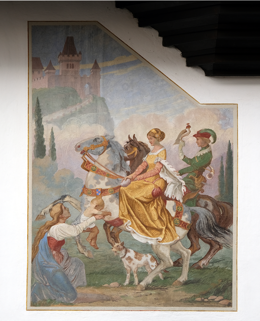 Historisches Fresko der Frau-Hitt-Sage
